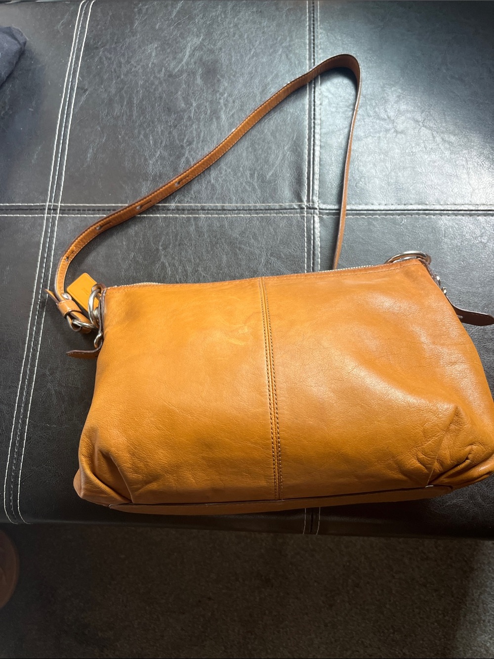 Coach Leather Shoulder Bag in Cognac